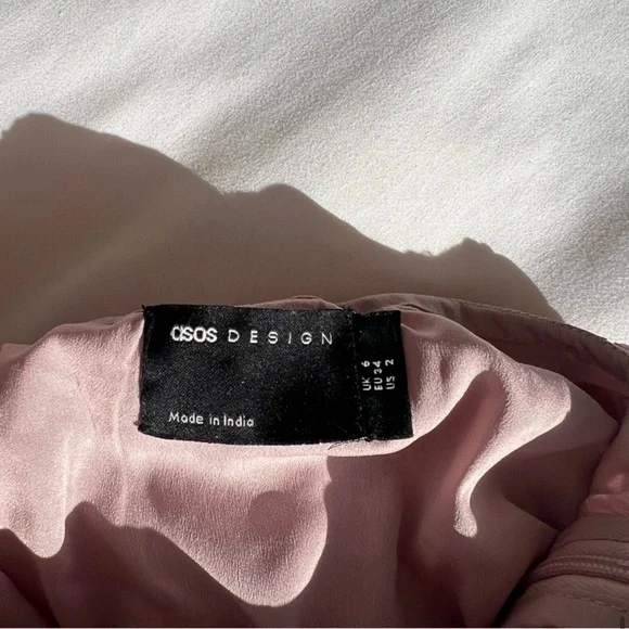 ASOS Pink Embellished Beaded Pearl Baroque Dress - Picture 6 of 7